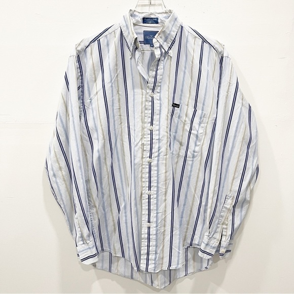 Faconnable Cotton Stripe Long Sleeve Button Down Shirt Designed in France Small - Picture 1 of 10